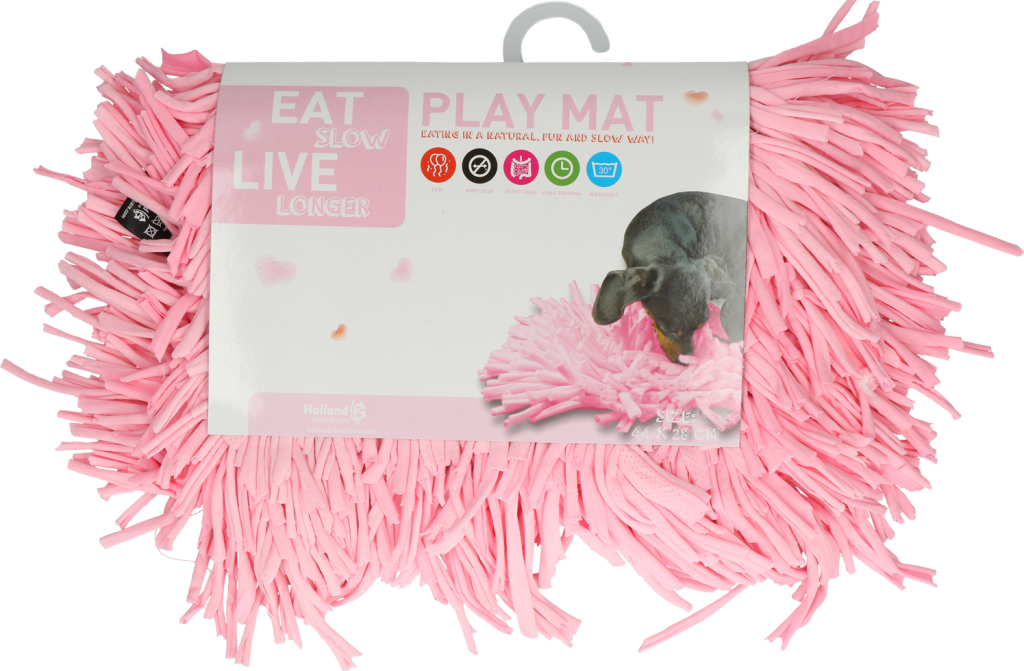 Eat slow live longer snuffelmatta hund