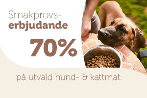 smakprov erbjudande 70% hundmat kattmat