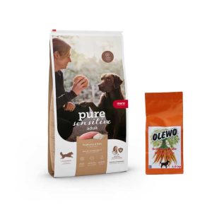 Pure & light Kalkon hundmat med kalkon och ris, olewo torkade morotspellets