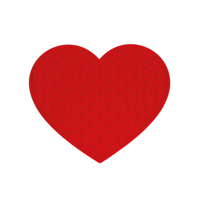 Hjärtmönstrad slickmatta för hund och katt med XO-mönster