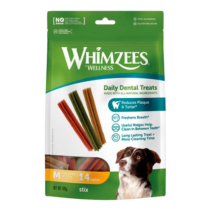 Tuggpinnar för hund Whimzees Stix M – 28-pack